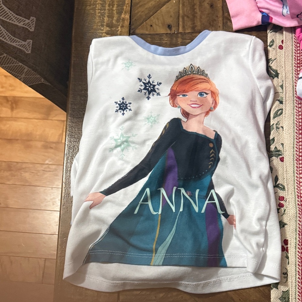 Disney Frozen Anna Kids Pajama Set - White and Blue